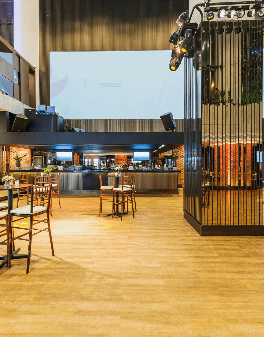 Recording studio with acoustic panels